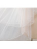 Ivory Beaded Edge Tulle Wedding Veil Two-tier Fingertip Veil